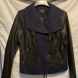 Brand new without tags black& navy faux leather jacket